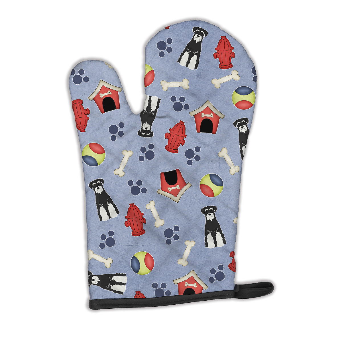 Dog House Collection Standard Schnauzer Salt and Pepper Oven Mitt Heat Resistant Thick Oven Mitt for Hot Pans and Oven, Kitchen Mitt Protect Hands, Cooking Baking Glove