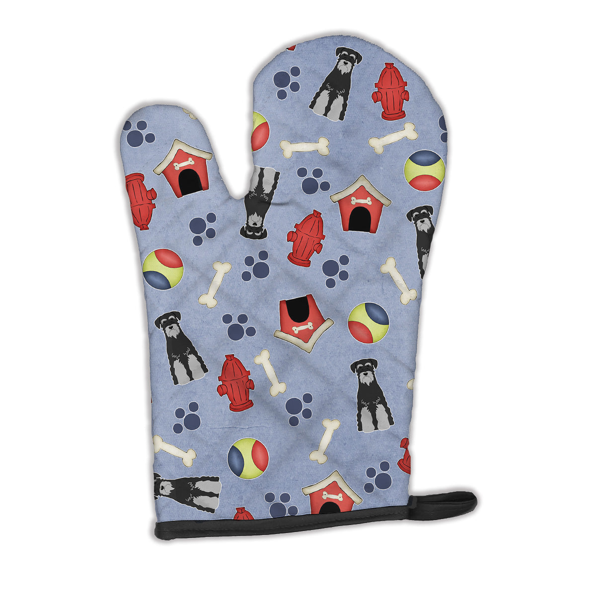 Dog House Collection Standard Schnauzer Black Grey Oven Mitt Heat Resistant Thick Oven Mitt for Hot Pans and Oven, Kitchen Mitt Protect Hands, Cooking Baking Glove