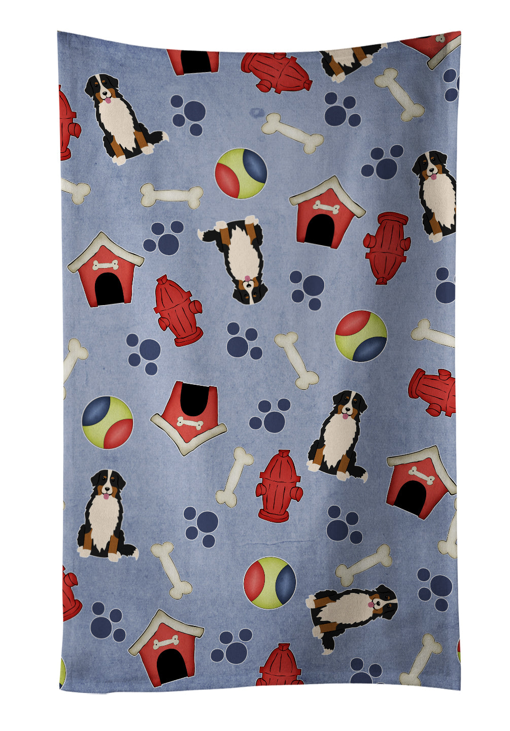Dog House Collection Bernese Mountain Dog Kitchen Towel Velour Plush Front and Cotton Loop Back Machine Washable