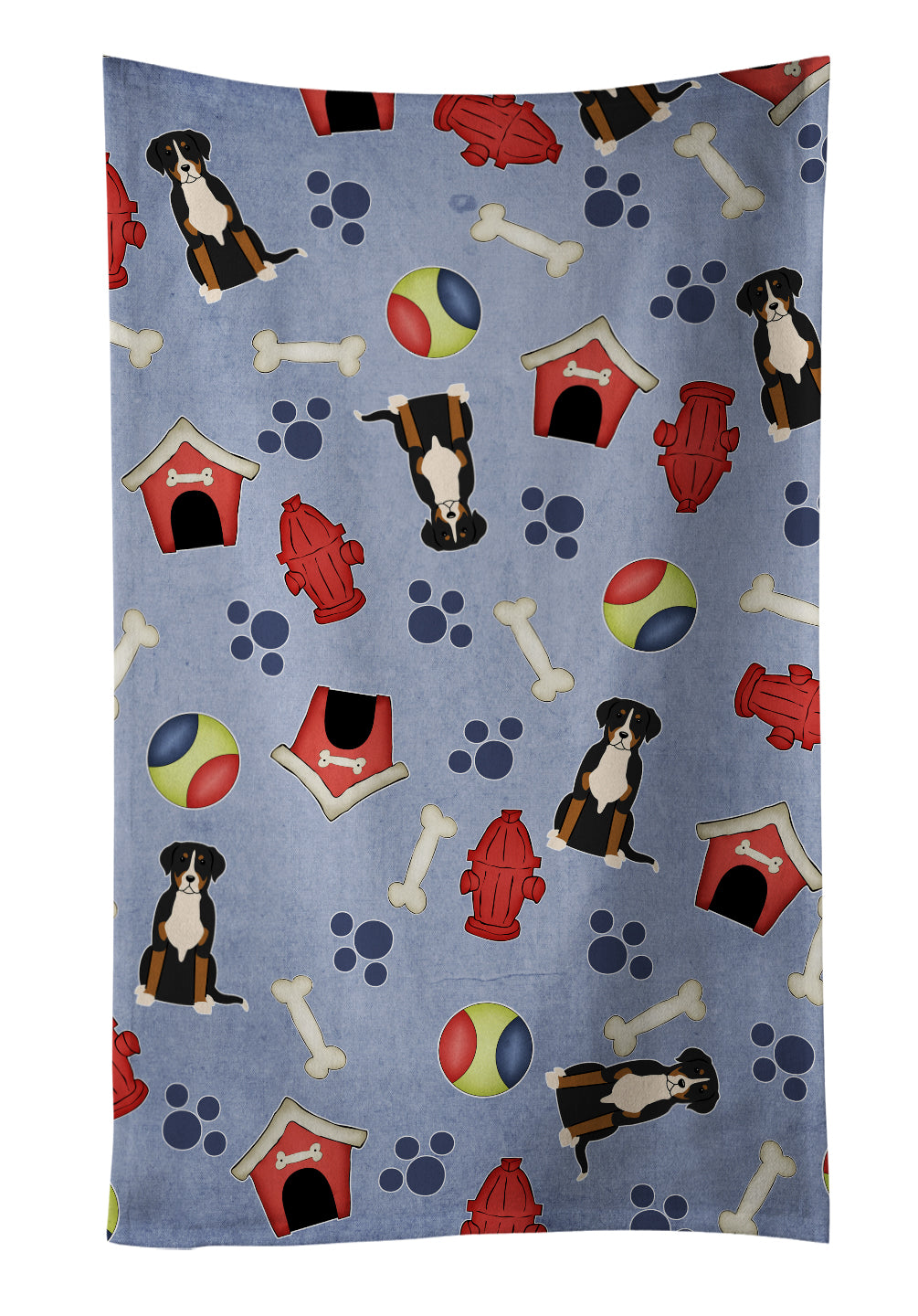 Dog House Collection Greater Swiss Mountain Dog Kitchen Towel Velour Plush Front and Cotton Loop Back Machine Washable