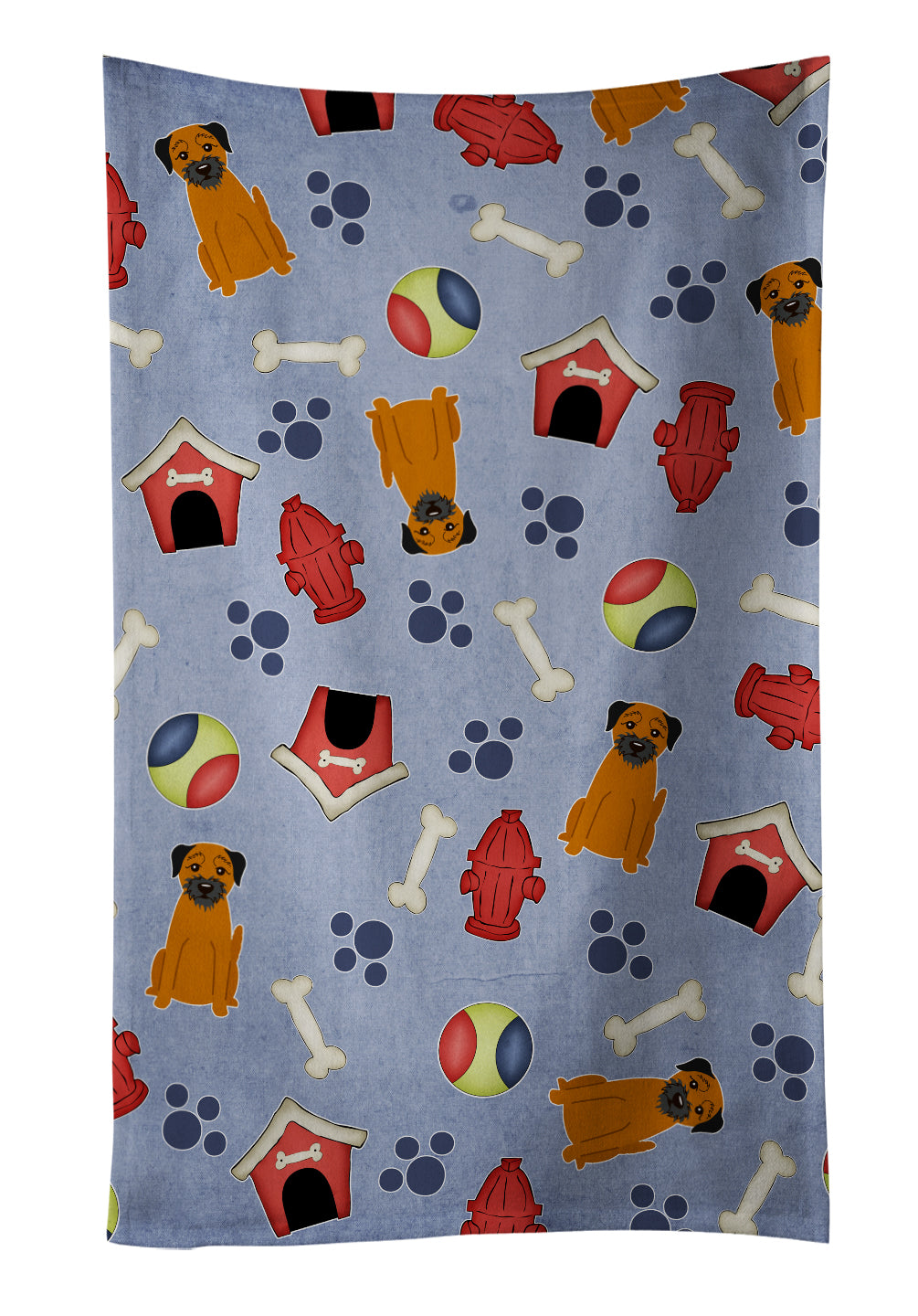 Dog House Collection Border Terrier Kitchen Towel Velour Plush Front and Cotton Loop Back Machine Washable