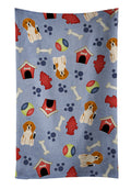 Dog House Collection Beagle Tricolor Kitchen Towel Velour Plush Front and Cotton Loop Back Machine Washable