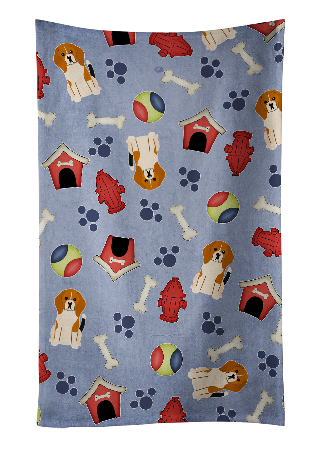 Dog House Collection Beagle Tricolor Kitchen Towel Velour Plush Front and Cotton Loop Back Machine Washable