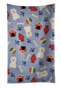 Dog House Collection Westie Kitchen Towel Velour Plush Front and Cotton Loop Back Machine Washable