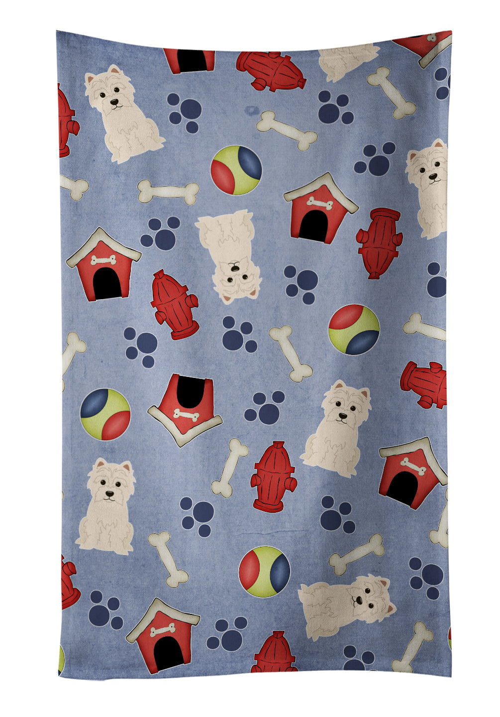 Dog House Collection Westie Kitchen Towel Velour Plush Front and Cotton Loop Back Machine Washable