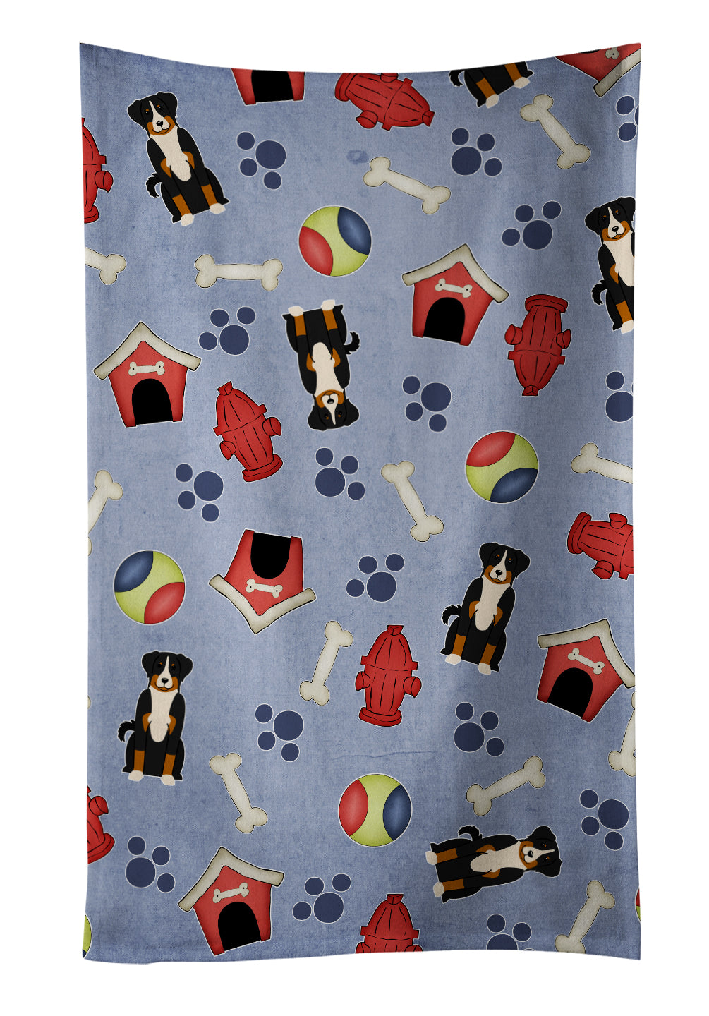 Dog House Collection Appenzeller Sennenhund Kitchen Towel Velour Plush Front and Cotton Loop Back Machine Washable