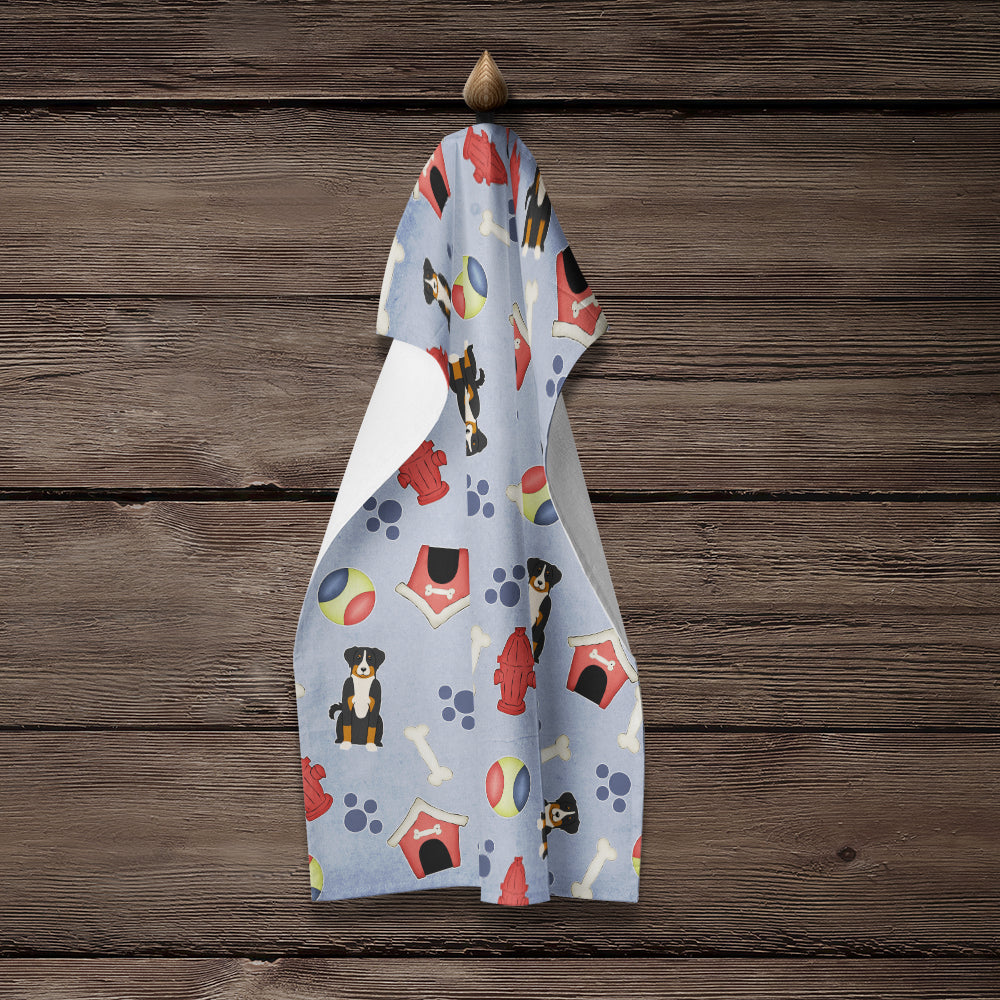 Dog House Collection Appenzeller Sennenhund Kitchen Towel Velour Plush Front and Cotton Loop Back Machine Washable