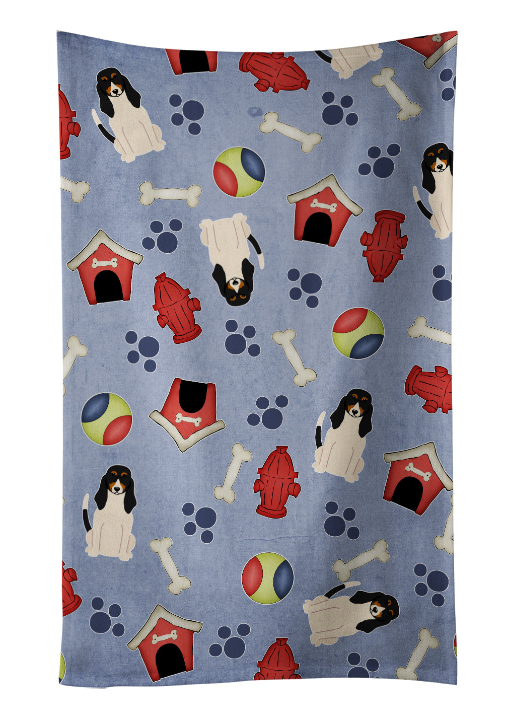 Dog House Collection Swiss Hound Kitchen Towel Velour Plush Front and Cotton Loop Back Machine Washable