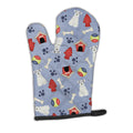 Dog House Collection Miniature Schnauzer White Oven Mitt Heat Resistant Thick Oven Mitt for Hot Pans and Oven, Kitchen Mitt Protect Hands, Cooking Baking Glove