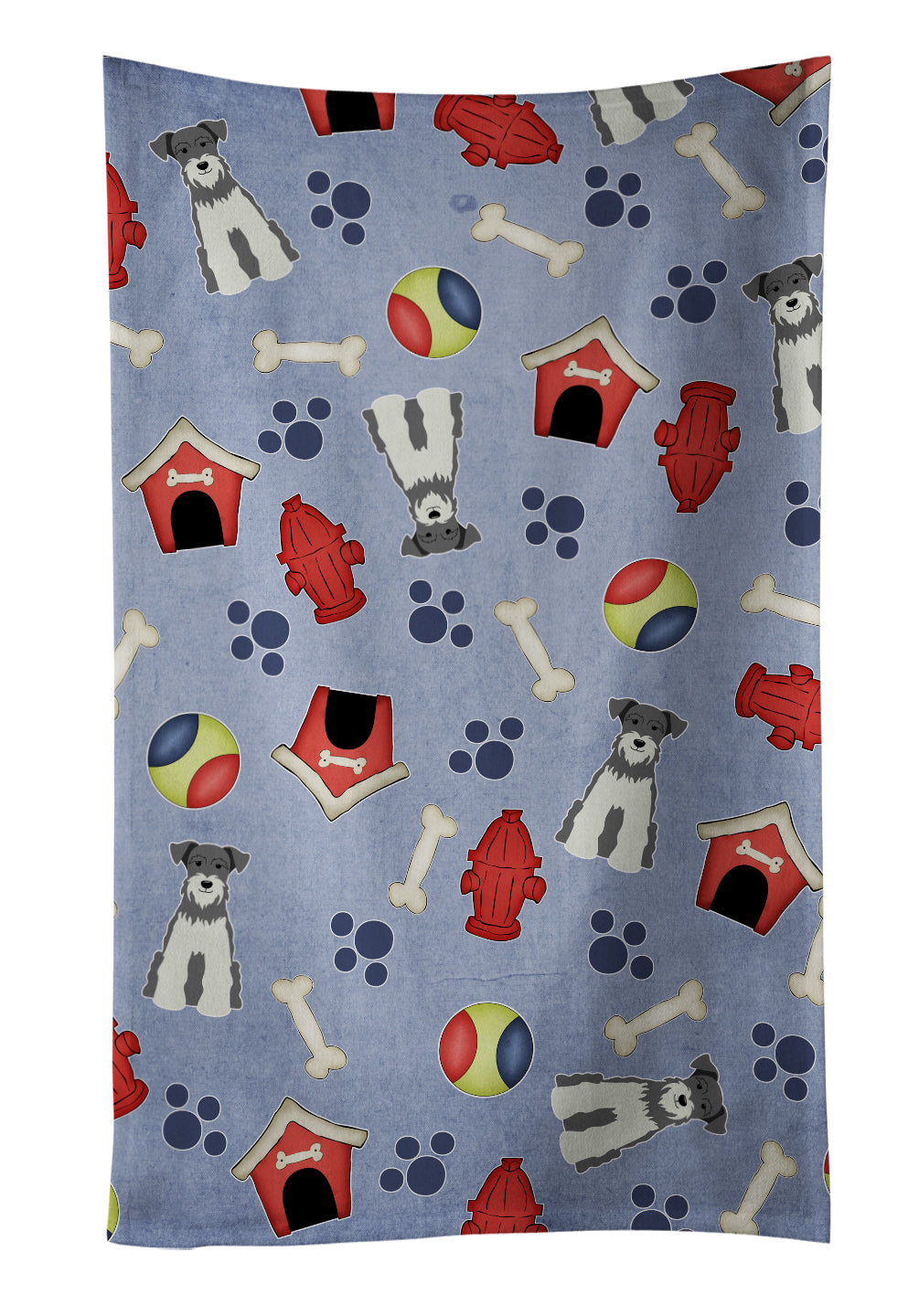 Dog House Collection Miniature Schnauzer Salt and Pepper Kitchen Towel Velour Plush Front and Cotton Loop Back Machine Washable