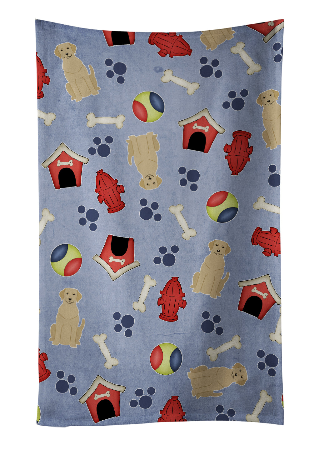 Dog House Collection Yellow Labrador Kitchen Towel Velour Plush Front and Cotton Loop Back Machine Washable