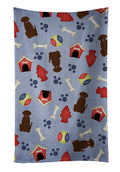 Dog House Collection Chocolate Labrador Kitchen Towel Velour Plush Front and Cotton Loop Back Machine Washable