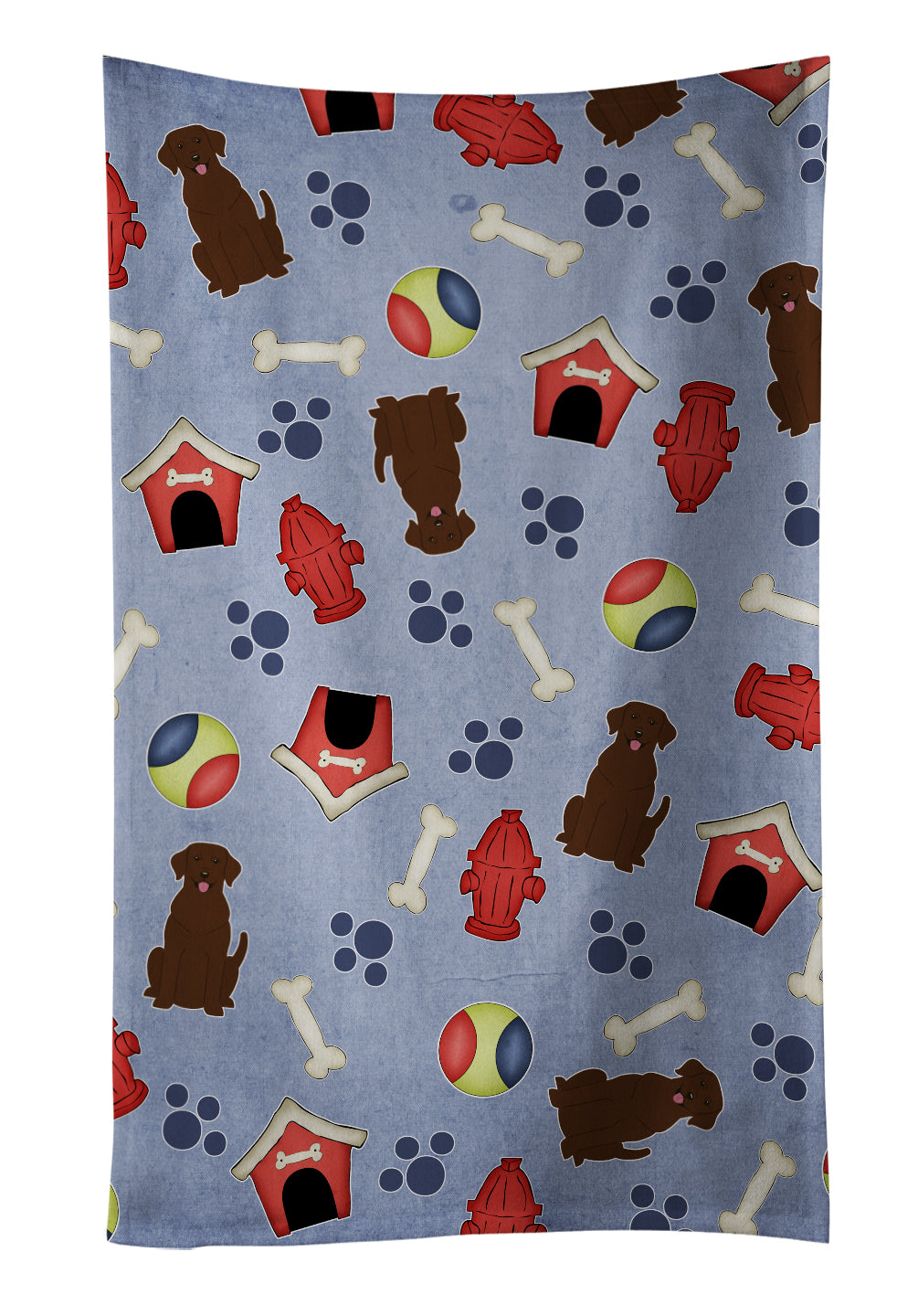 Dog House Collection Chocolate Labrador Kitchen Towel Velour Plush Front and Cotton Loop Back Machine Washable