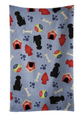 Dog House Collection Black Labrador Kitchen Towel Velour Plush Front and Cotton Loop Back Machine Washable