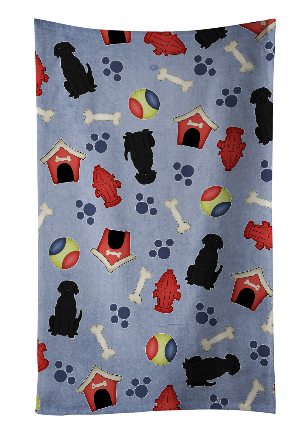 Dog House Collection Black Labrador Kitchen Towel Velour Plush Front and Cotton Loop Back Machine Washable