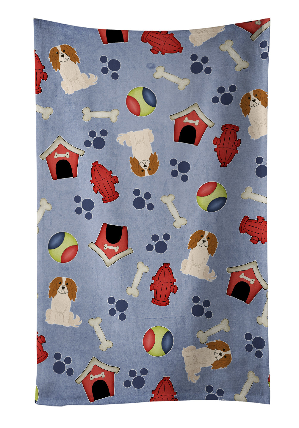 Dog House Collection Cavalier Spaniel Kitchen Towel Velour Plush Front and Cotton Loop Back Machine Washable