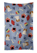 Dog House Collection Cavalier Spaniel Kitchen Towel Velour Plush Front and Cotton Loop Back Machine Washable