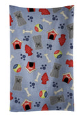 Dog House Collection Glen of Imal Grey Kitchen Towel Velour Plush Front and Cotton Loop Back Machine Washable