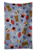 Dog House Collection Glen of Imal Tan Kitchen Towel Velour Plush Front and Cotton Loop Back Machine Washable