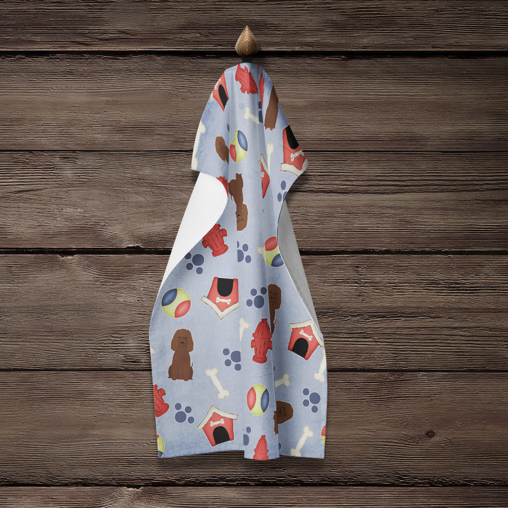 Dog House Collection Irish Water Spaniel Kitchen Towel Velour Plush Front and Cotton Loop Back Machine Washable