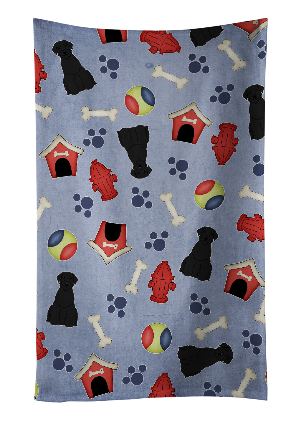 Dog House Collection Giant Schnauzer Kitchen Towel Velour Plush Front and Cotton Loop Back Machine Washable