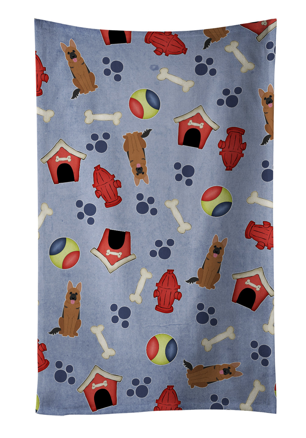 Dog House Collection German Shepherd Kitchen Towel Velour Plush Front and Cotton Loop Back Machine Washable