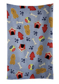 Dog House Collection Poodle Tan Kitchen Towel Velour Plush Front and Cotton Loop Back Machine Washable