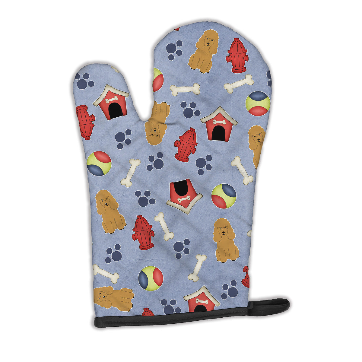 Dog House Collection Poodle Tan Oven Mitt Heat Resistant Thick Oven Mitt for Hot Pans and Oven, Kitchen Mitt Protect Hands, Cooking Baking Glove