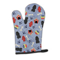Dog House Collection Poodle Black Oven Mitt Heat Resistant Thick Oven Mitt for Hot Pans and Oven, Kitchen Mitt Protect Hands, Cooking Baking Glove