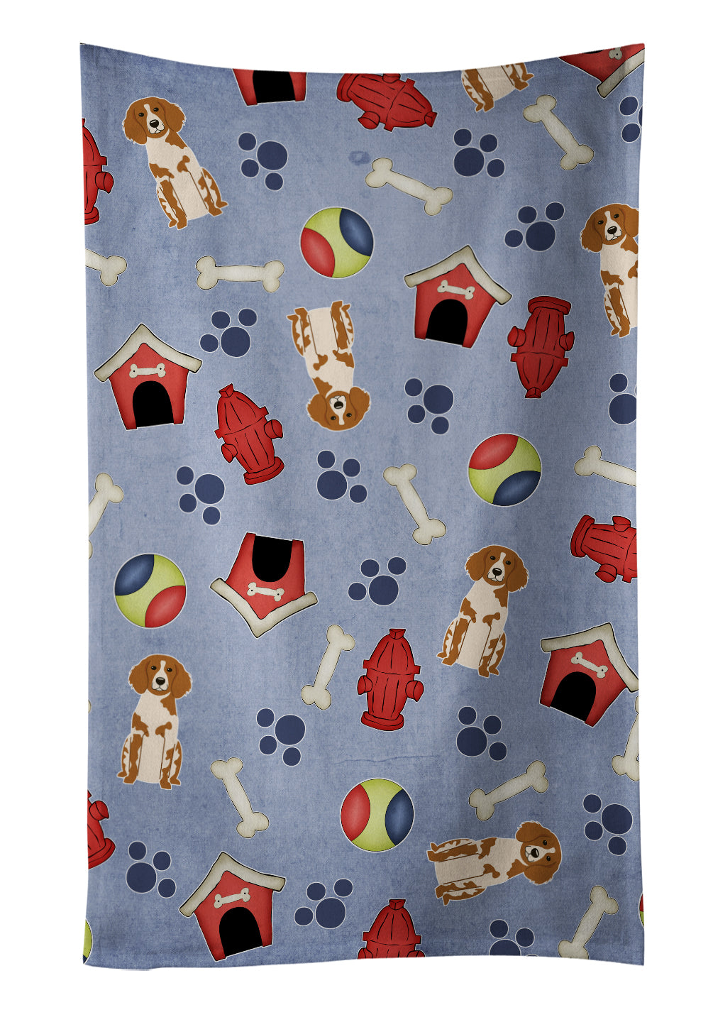 Dog House Collection Brittany Spaniel Kitchen Towel Velour Plush Front and Cotton Loop Back Machine Washable