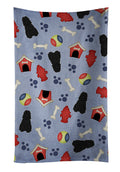 Dog House Collection Bouvier des Flandres Kitchen Towel Velour Plush Front and Cotton Loop Back Machine Washable