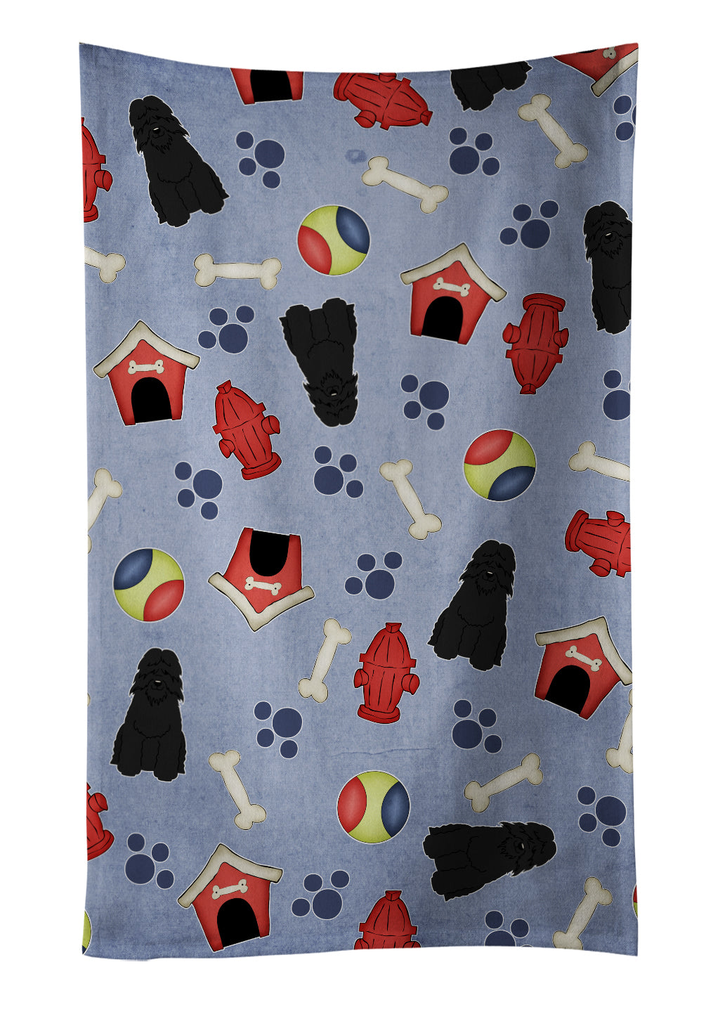 Dog House Collection Bouvier des Flandres Kitchen Towel Velour Plush Front and Cotton Loop Back Machine Washable