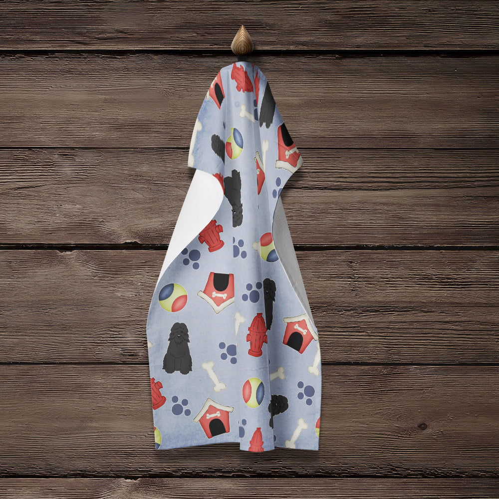 Dog House Collection Bouvier des Flandres Kitchen Towel Velour Plush Front and Cotton Loop Back Machine Washable