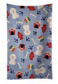 Dog House Collection Bichon Frise Kitchen Towel Velour Plush Front and Cotton Loop Back Machine Washable