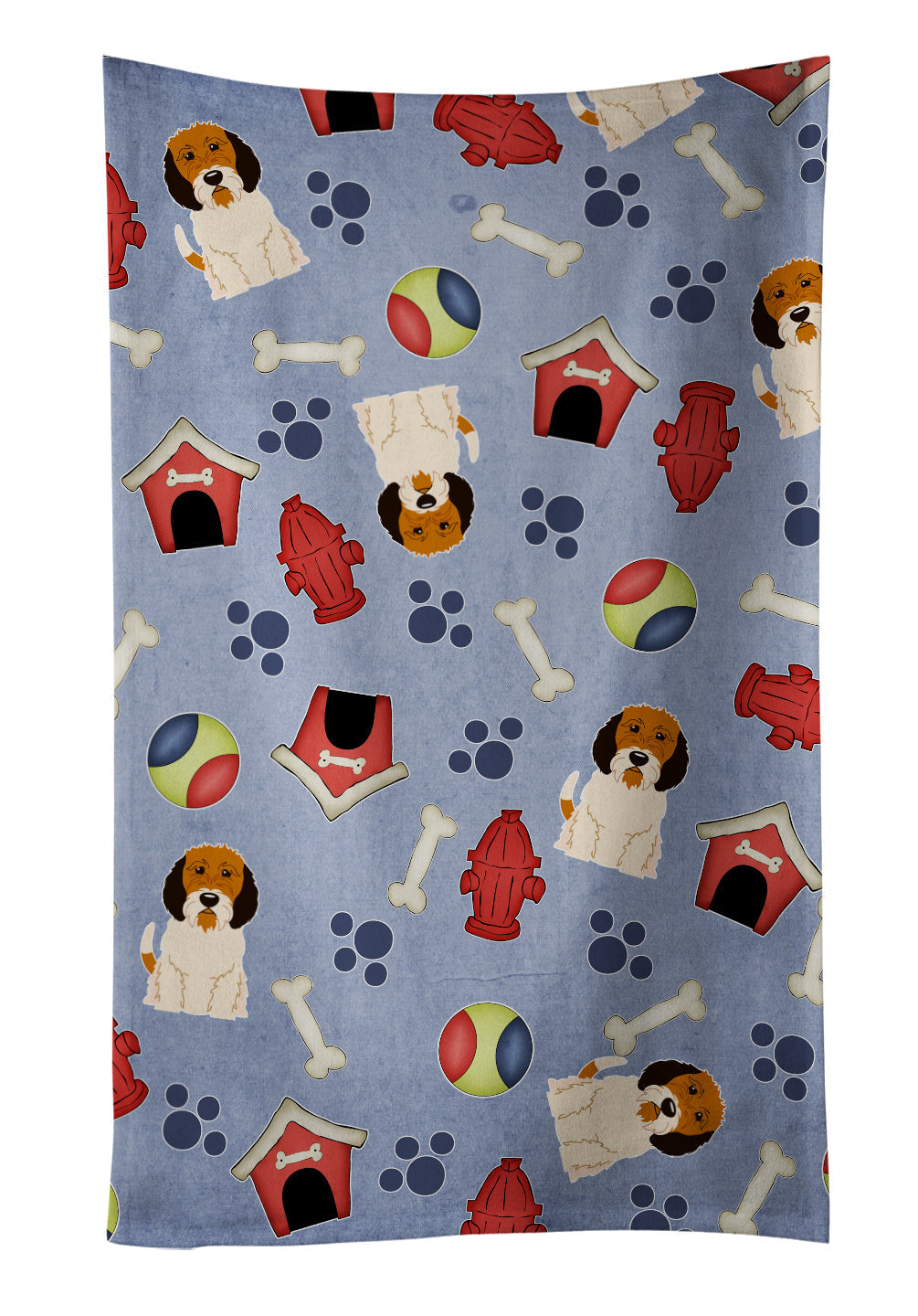 Dog House Collection Petit Basset Griffon Veenden Kitchen Towel Velour Plush Front and Cotton Loop Back Machine Washable