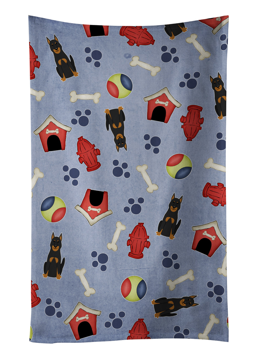Dog House Collection Beauce Shepherd Dog Kitchen Towel Velour Plush Front and Cotton Loop Back Machine Washable