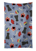 Dog House Collection Briard Black Kitchen Towel Velour Plush Front and Cotton Loop Back Machine Washable