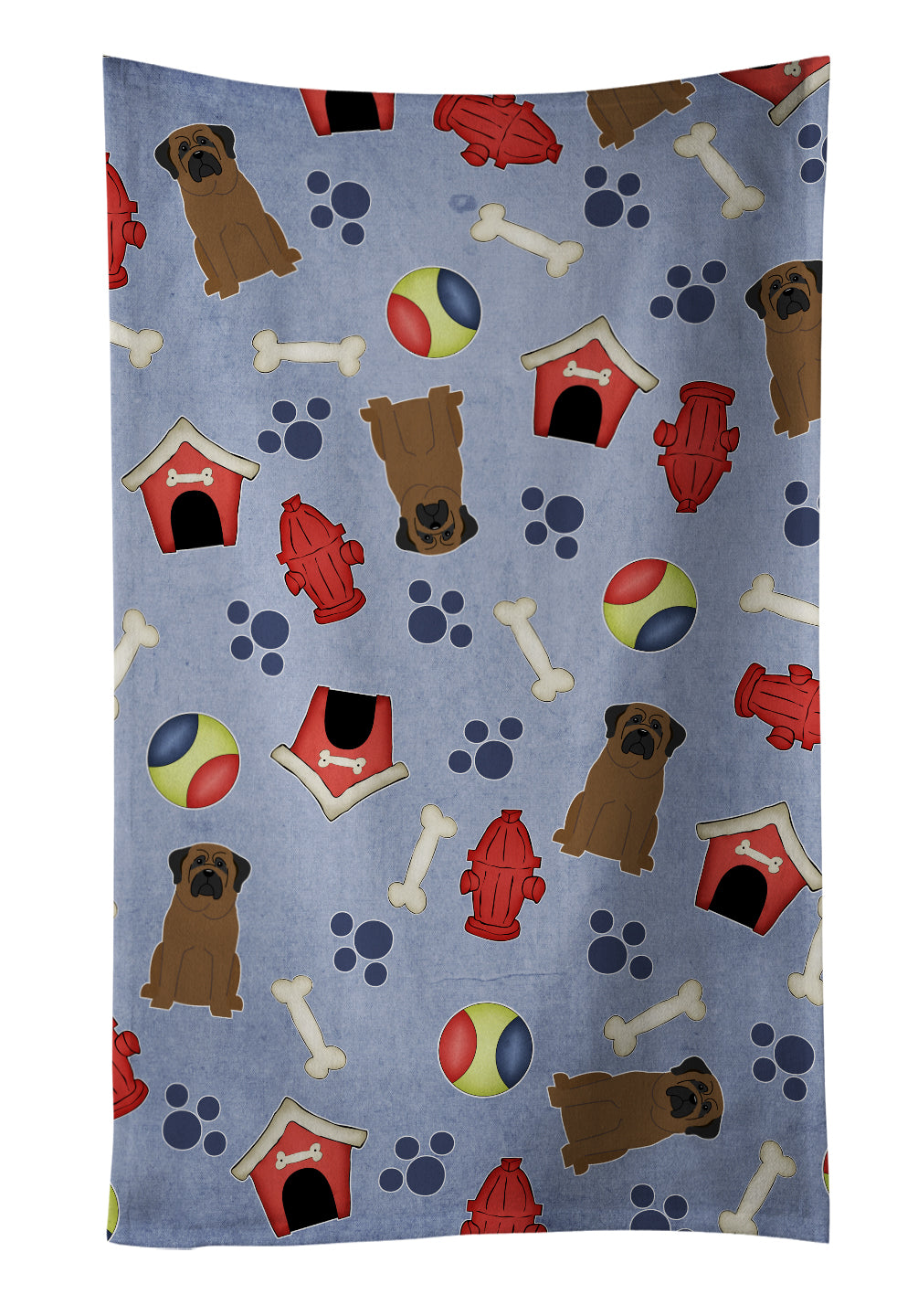 Dog House Collection Bullmastiff Kitchen Towel Velour Plush Front and Cotton Loop Back Machine Washable
