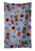 Dog House Collection Bullmastiff Kitchen Towel Velour Plush Front and Cotton Loop Back Machine Washable
