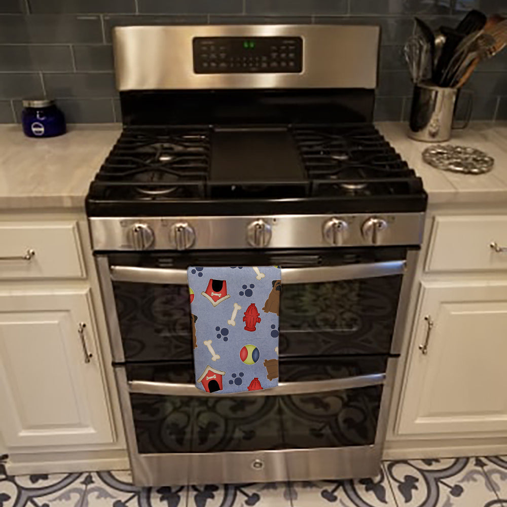 Dog House Collection Bullmastiff Kitchen Towel Velour Plush Front and Cotton Loop Back Machine Washable