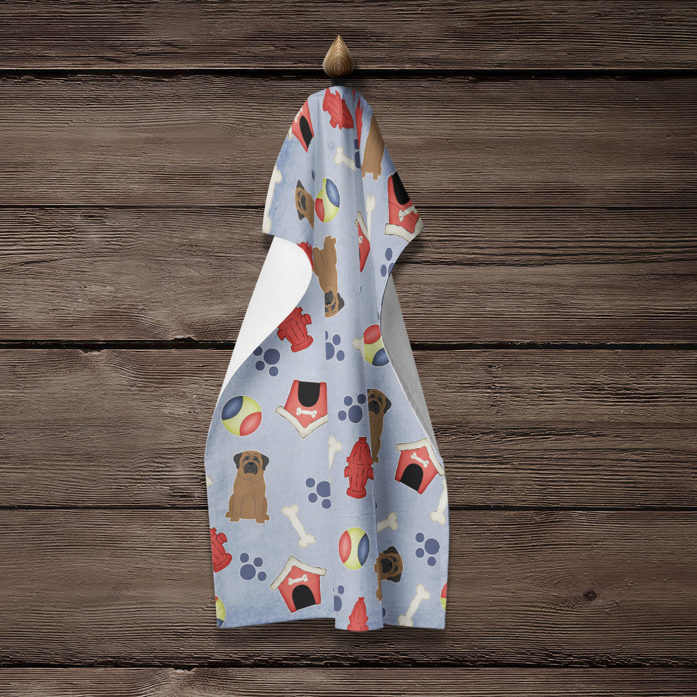 Dog House Collection Bullmastiff Kitchen Towel Velour Plush Front and Cotton Loop Back Machine Washable
