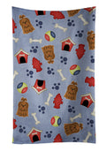 Dog House Collection Shih Tzu Silver Chocolate Kitchen Towel Velour Plush Front and Cotton Loop Back Machine Washable