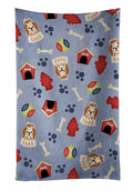 Dog House Collection Shih Tzu Red White Kitchen Towel Velour Plush Front and Cotton Loop Back Machine Washable