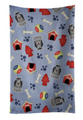 Dog House Collection Shih Tzu Black Silver Kitchen Towel Velour Plush Front and Cotton Loop Back Machine Washable