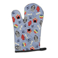 Dog House Collection Shih Tzu Black Silver Oven Mitt Heat Resistant Thick Oven Mitt for Hot Pans and Oven, Kitchen Mitt Protect Hands, Cooking Baking Glove