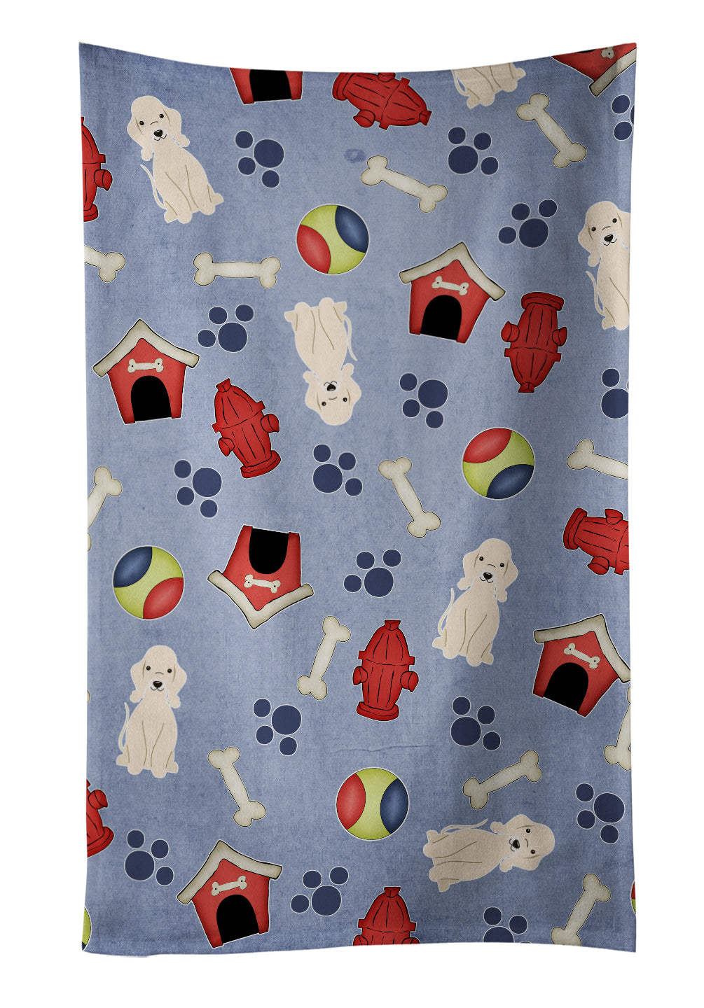 Dog House Collection Bedlington Terrier Sandy Kitchen Towel Velour Plush Front and Cotton Loop Back Machine Washable