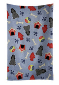 Dog House Collection Cocker Spaniel Black Kitchen Towel Velour Plush Front and Cotton Loop Back Machine Washable