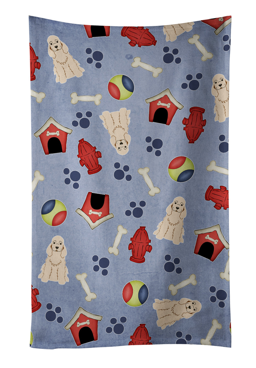 Dog House Collection Cocker Spaniel Buff Kitchen Towel Velour Plush Front and Cotton Loop Back Machine Washable