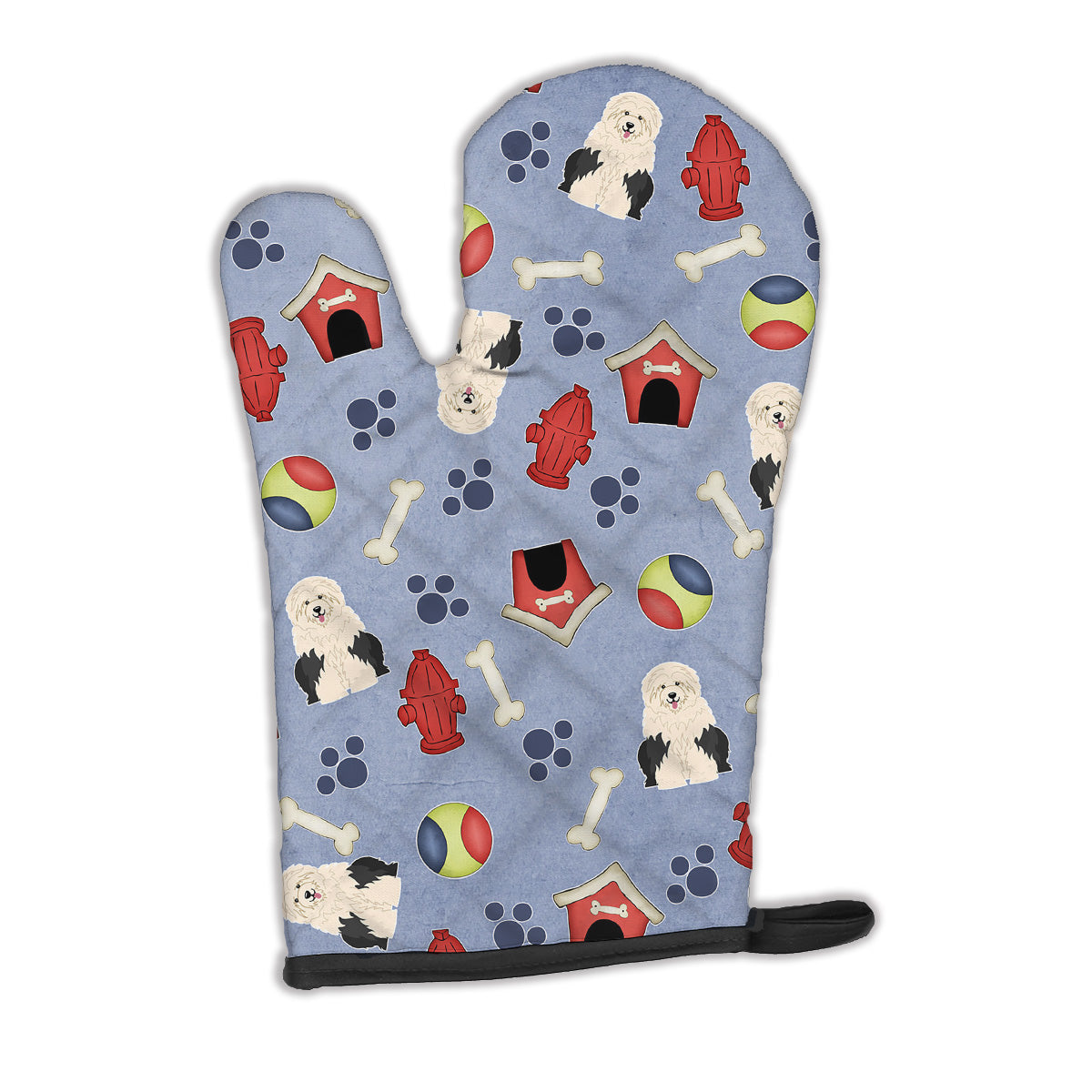 Dog House Collection Old English Sheepdog Oven Mitt Heat Resistant Thick Oven Mitt for Hot Pans and Oven, Kitchen Mitt Protect Hands, Cooking Baking Glove