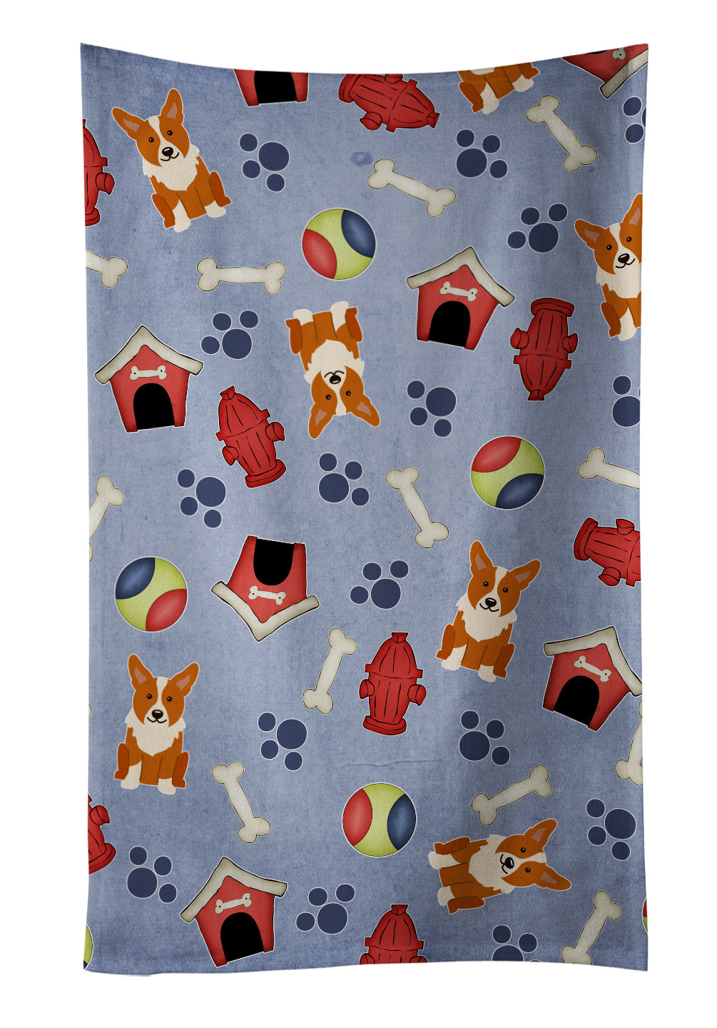 Dog House Collection Corgi Kitchen Towel Velour Plush Front and Cotton Loop Back Machine Washable